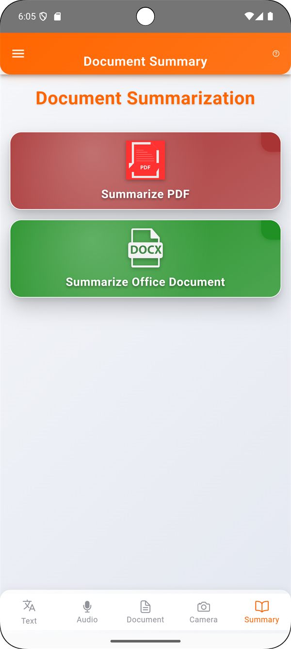 AI document summary screen showing extracted key insights